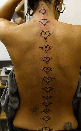 heart tattoo designs for girls on back