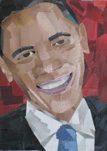 Barack Obama by collage artist Megan Coyle