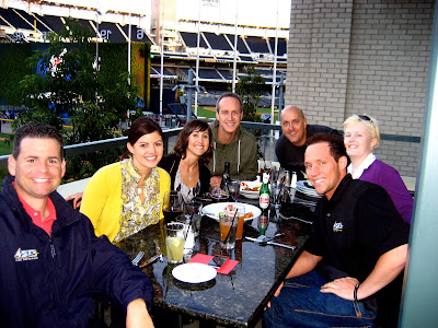 Channel 4 crew at dinner