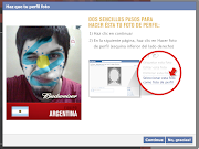 Budweiser/: Pintate la cara con tu selección. (pantallazo )