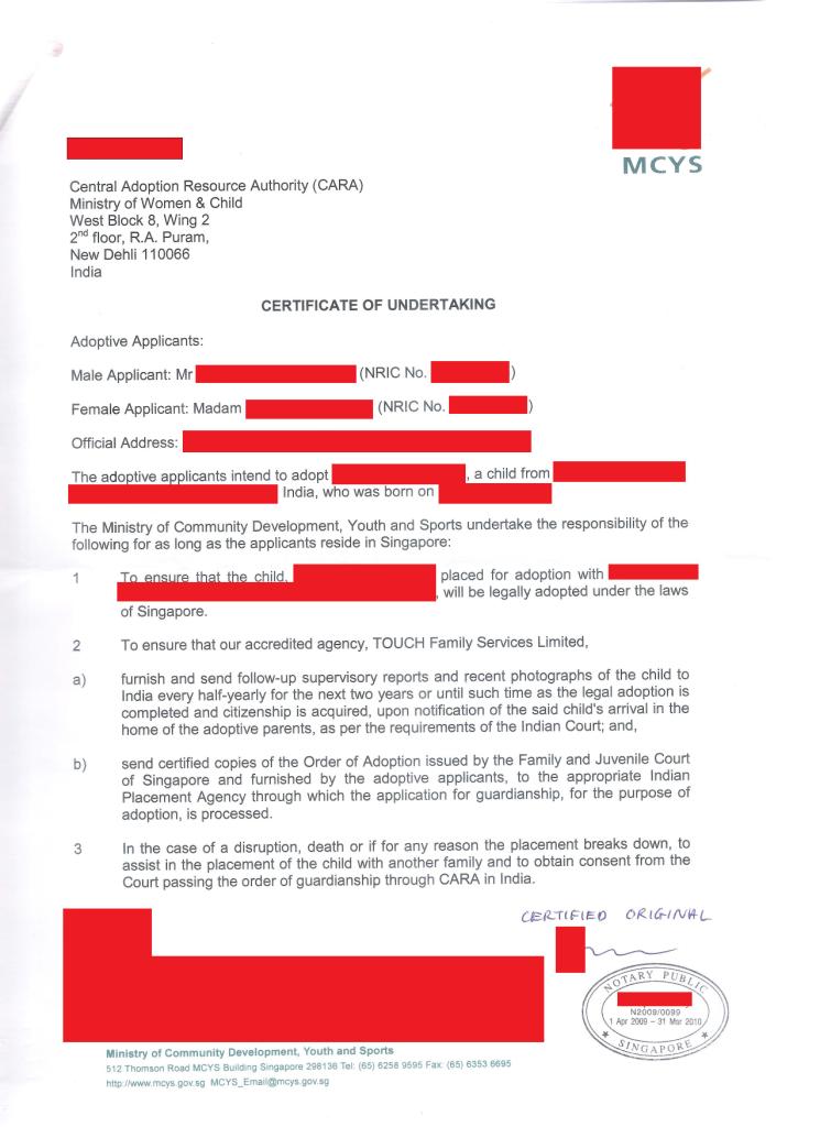 Child Adoption Reference Letter