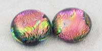 pink fused dichrioc glass earrings
