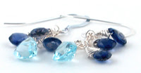 iolite and aquamarine silver earrings