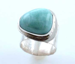 adjustable sterling larimar ring