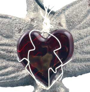 heart glass pendant