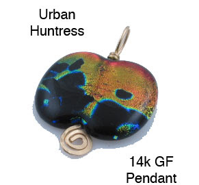 14k GF fused glass pendant