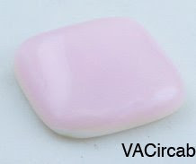 pastel pink fused glass cabochon