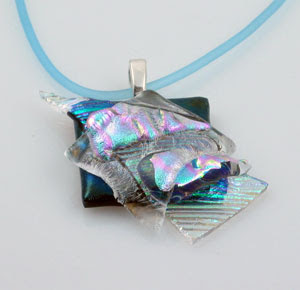 multilayered dichroic glass pendant
