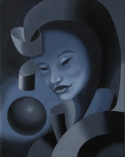 Untitled Dark Mask #1 - Daily Painter - Original Oil and Acrylic Art - Painting a Day by California Artist Mark A. Webster