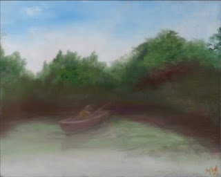 Daily Painter - Gone Fishing Painting - Original Oil and Acrylic Art - Painting a Day by Northern California Artist Mark A. Webster