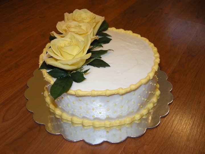 Sweetest Expressions: A Birthday Cake with REAL Yellow Roses