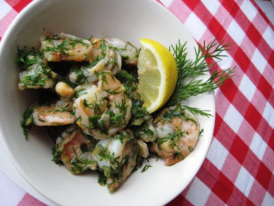 shrimp with dill-butter-lemon sauce