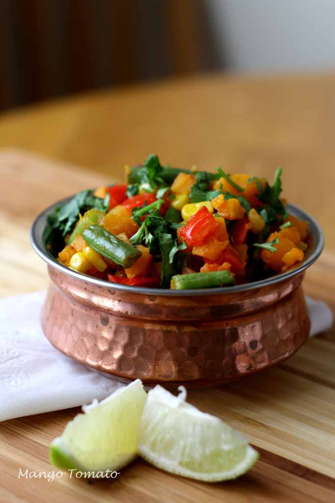 Mango & Tomato Vegetable Medley don't throw away your random vegetables!