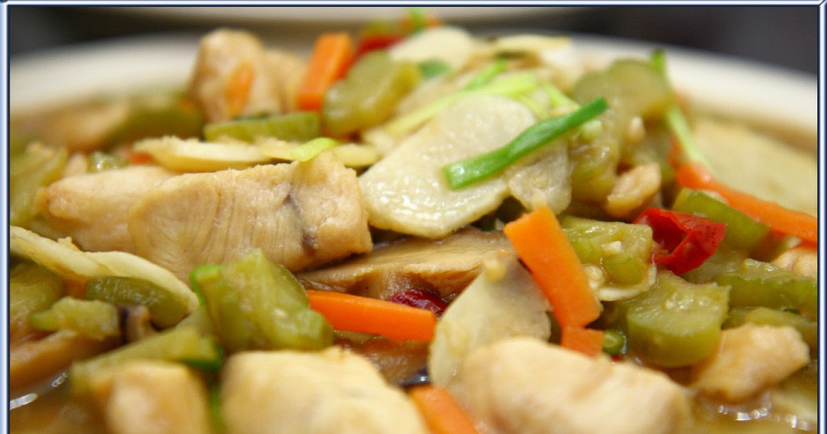 Easy Asian Food Recipes Bitter Gourd with Mushrooms & Chicken Recipe