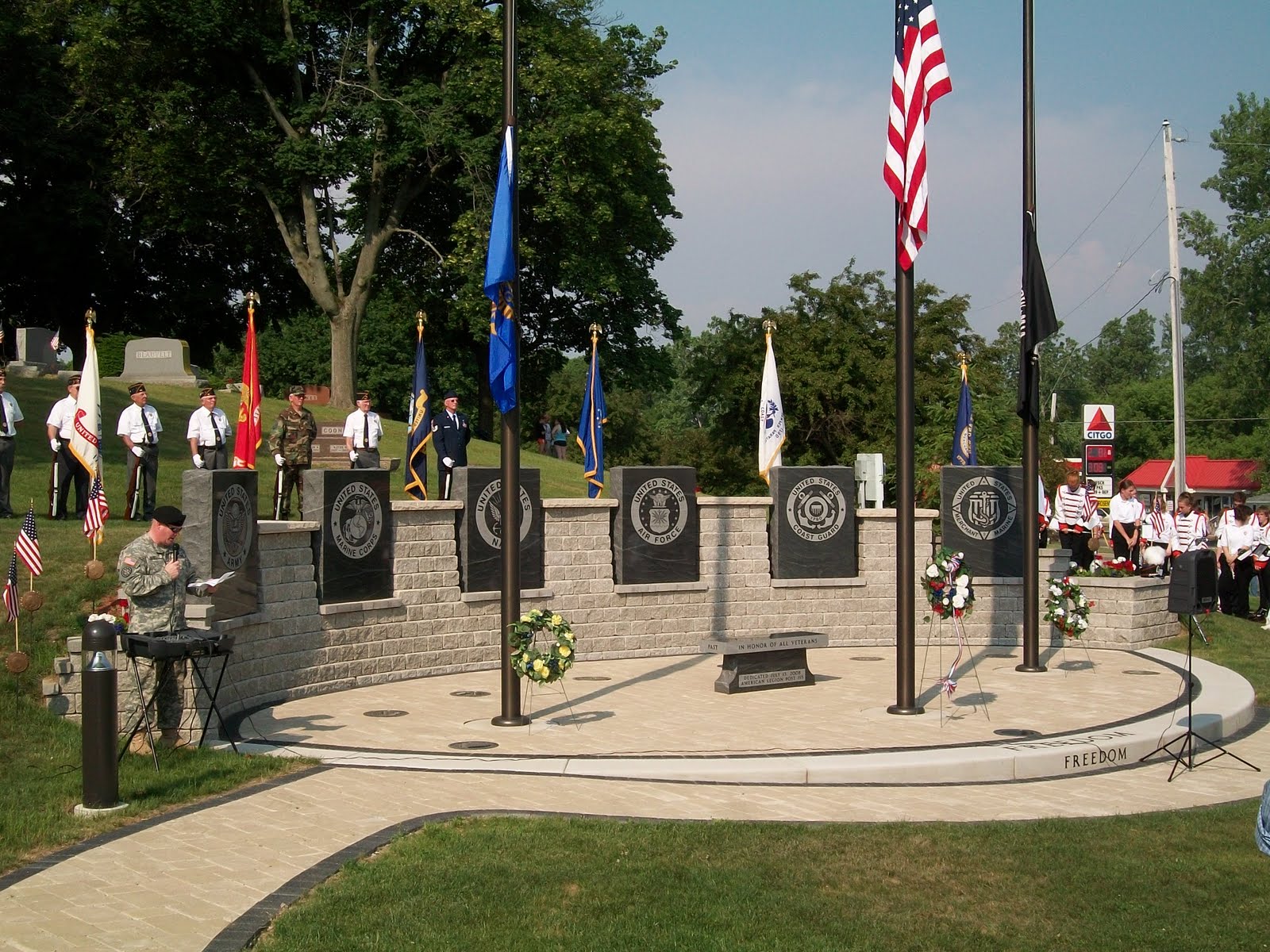 Freedom Memorial at Sunset View Cemetery in Jonesville Michigan