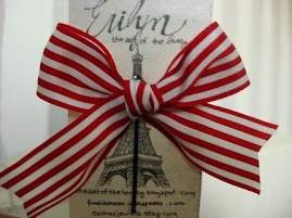 Paris Red and White Striped Hair Bow Bobby Pin!