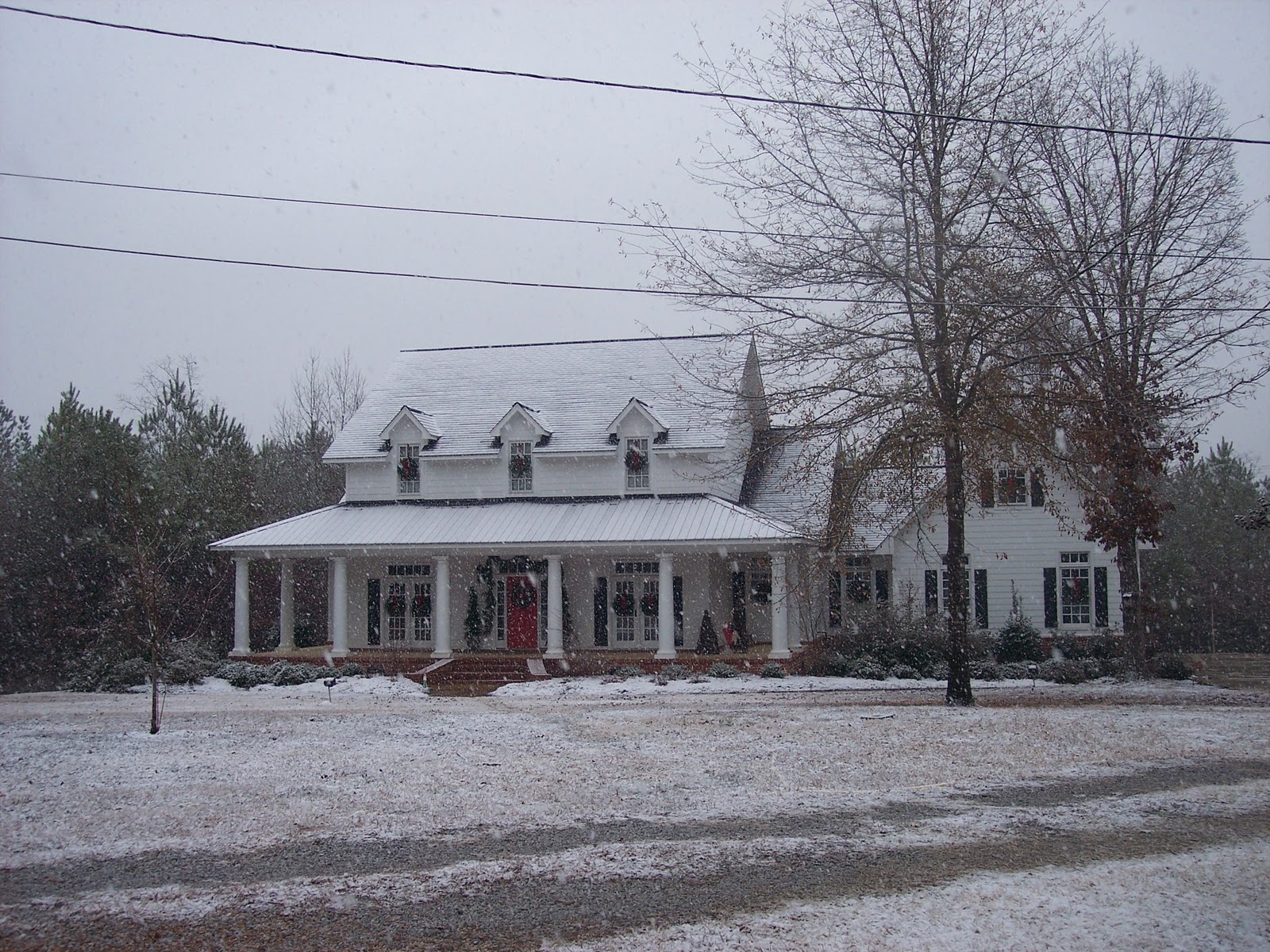Our Southern "Country" Home and Farm Snow in Mississippi on Christmas