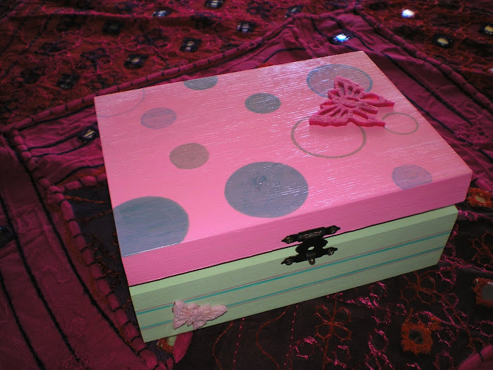 Caixa rosa/verde Borboleta