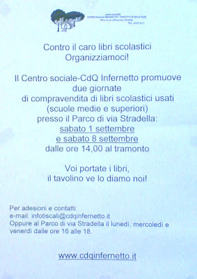 CdQ Infernetto contro il caro libri scolastici