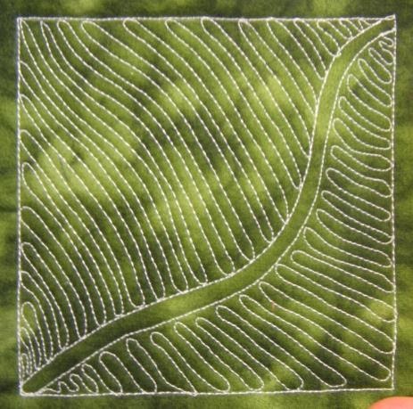 The Free Motion Quilting Project: Day 112 - Rainforest Leaf