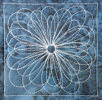 free motion quilting sunflower