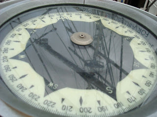 Reflection of masts in ship's compass