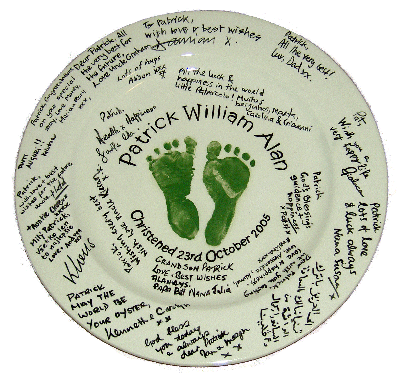 Green Baby Footprints
