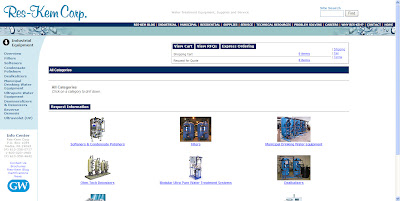 Res-Kem Corp's online catalog for water treatment systems