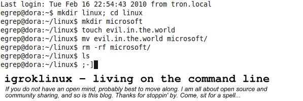 igroklinux - living on the command line