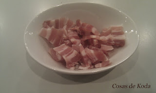 Pasta con panceta y queso
