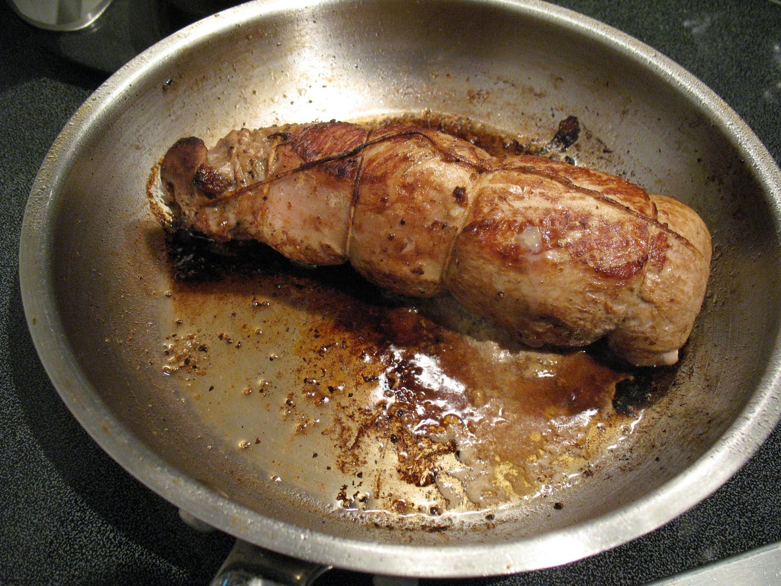 Anna's Table Stuffed Pork Tenderloin with Dijon Mustard Brandy Sauce