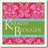 Thanks to Catherine at The Vegan Good Life for my Kreativ Blogger Award!