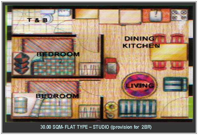 30 sqm. Flat Type Unit