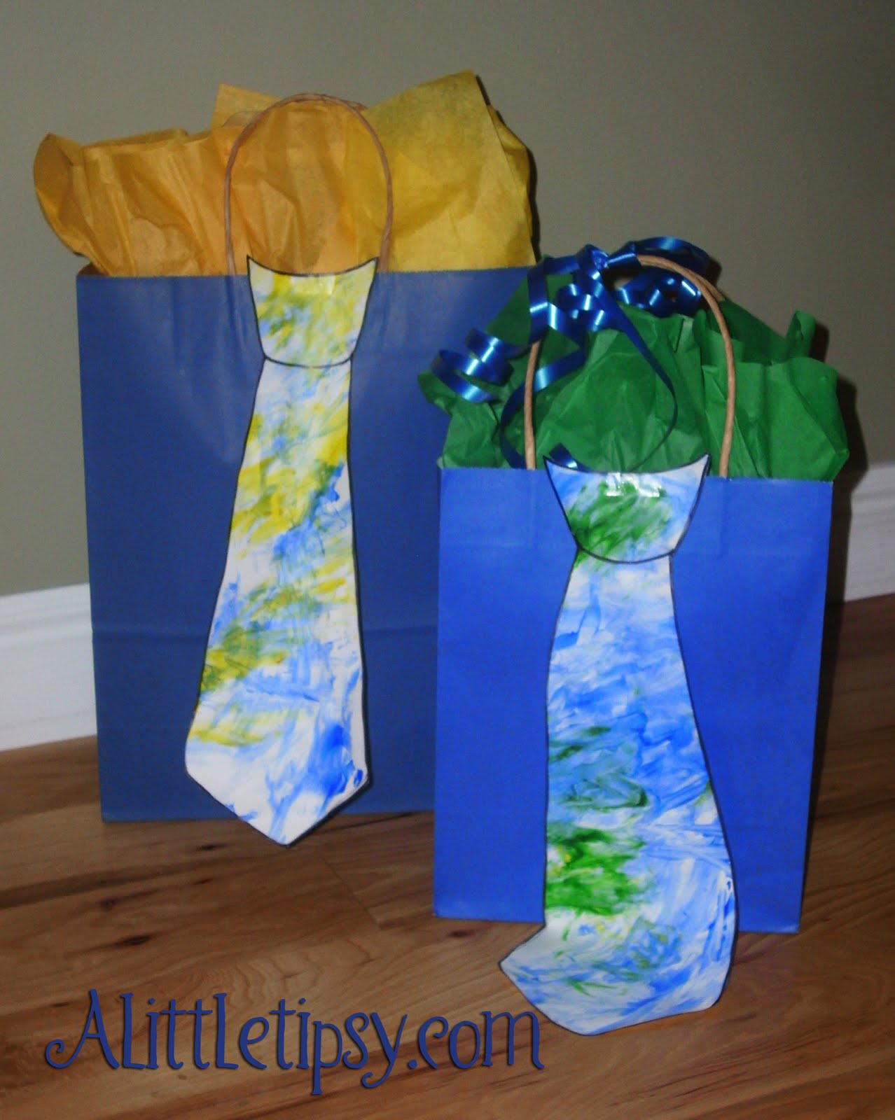 Father's Day Art Project and Gift Wrap Idea A Little Tipsy