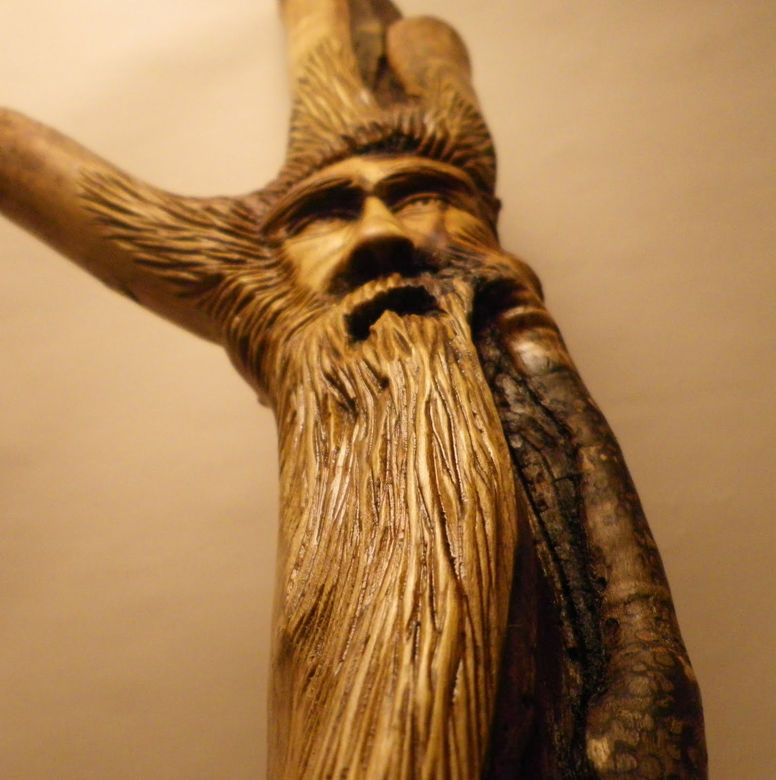 Woodwose Carving Dogs Friend, Found Wood Carving