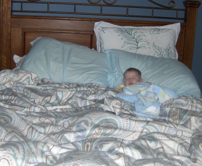 Wes sleeping in the BIG bed!