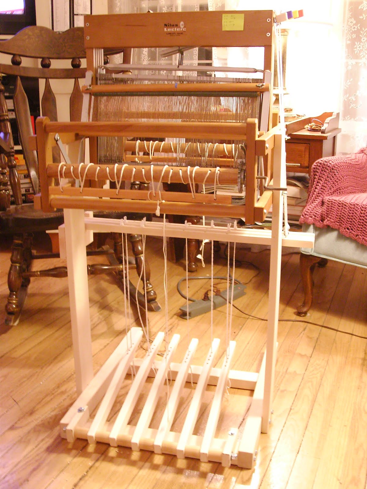 Leclerc table loom stand and treadles Loom, Fabric loom, Weaving