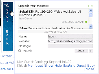 menambah aksesoris blog hide floating