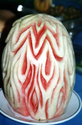 Watermelon carving art - seen at curiousphotos.blogspot.com