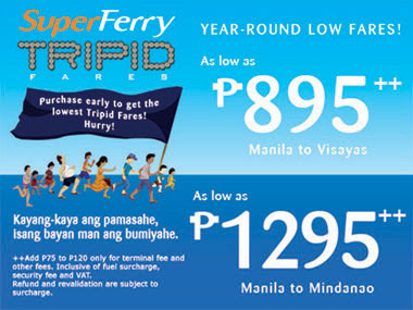 lower lower lower fares with superferry s tripid fares