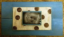 Nola Frame (baby blue, white & chocolate polka dots)