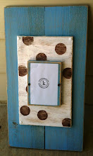 Nola Frame (baby blue, white & brown polka dots)