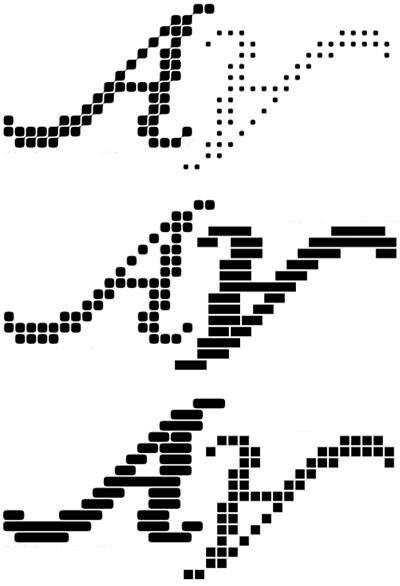 fontshop FF Nelio OT pixel bitmap script font typeface