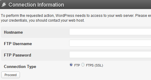 WordPress FTP Details WordPress FTP Details