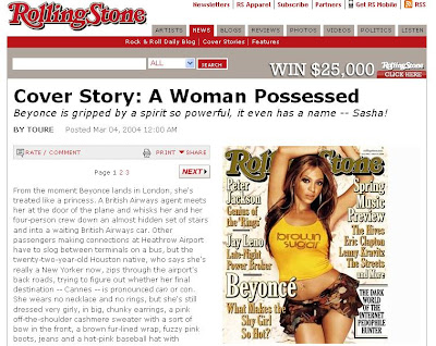 beyonce possessed rolling stone article