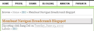 Breadcrumb Navigaton Bang Del