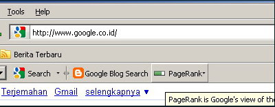 Google PageRank Toolbar