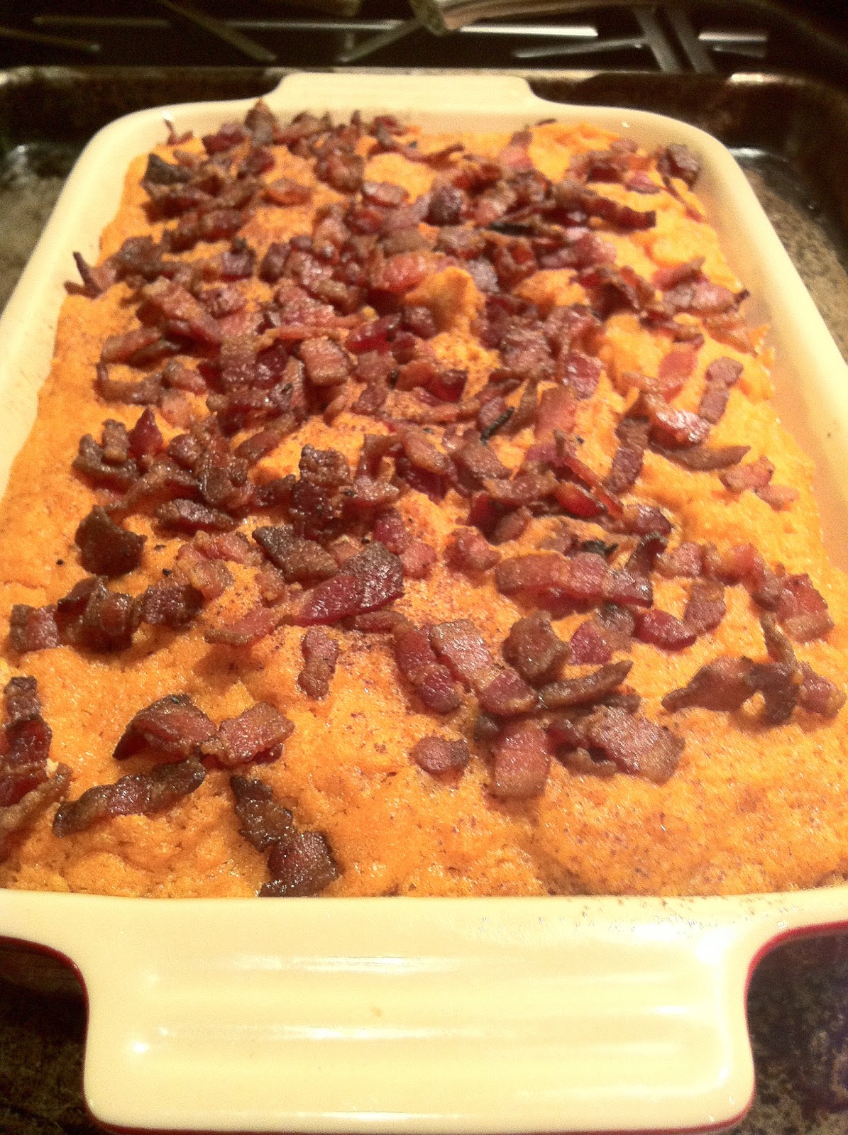 Jen's Gone Paleo Smokey Sweet Potato Souffle w/Bacon