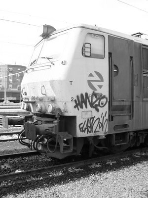 Tags on a train in Tarragona