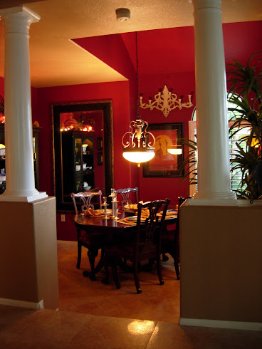 Red Dining Room in Former Home After